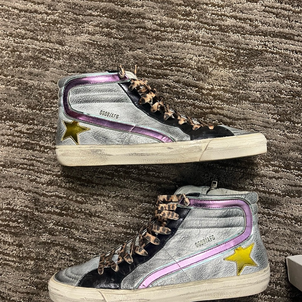 Golden Goose Slide-Rare color-metallic and leopard